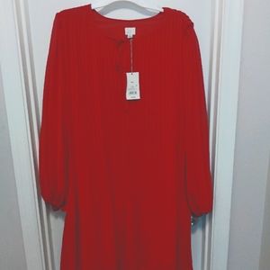 Pleated red dress